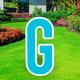 Caribbean Blue Letter (G) Corrugated Plastic Yard Sign, 30in